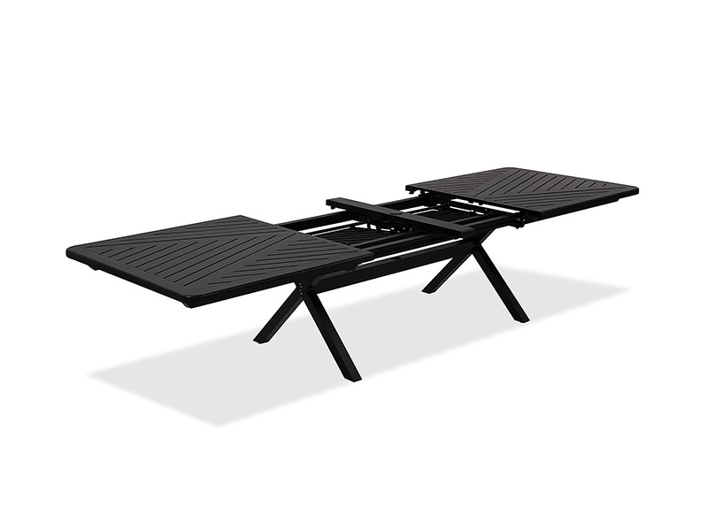 Terasă din aluminiu, bronz învechit Solstice, 84-130 x 44 inch. Masă de sufragerie extensibilă