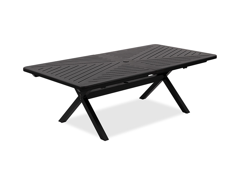Terasă din aluminiu, bronz învechit Solstice, 84-130 x 44 inch. Masă de sufragerie extensibilă