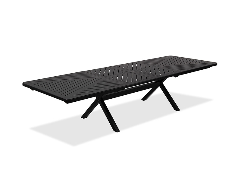 Terasă din aluminiu, bronz învechit Solstice, 84-130 x 44 inch. Masă de sufragerie extensibilă